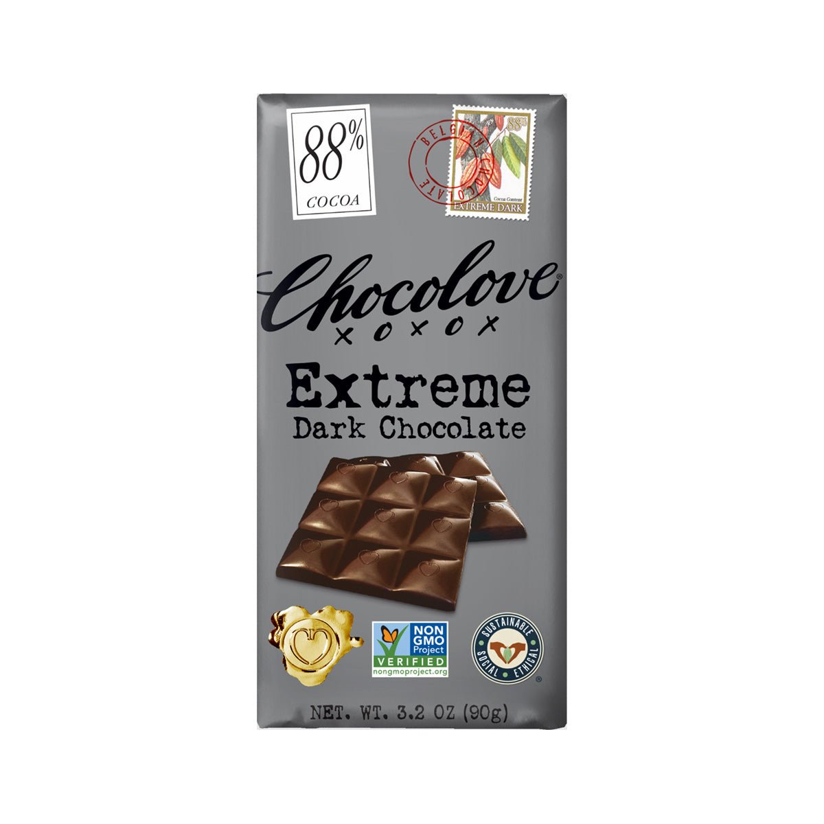 Chocolove Extreme 88% Dark Chocolate Bar - 90g