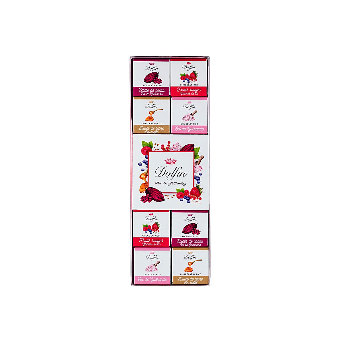 Dolfin Sugar & Salt Assorted Milk & Dark Chocolate Napolitains Box - 24 pc - 108g