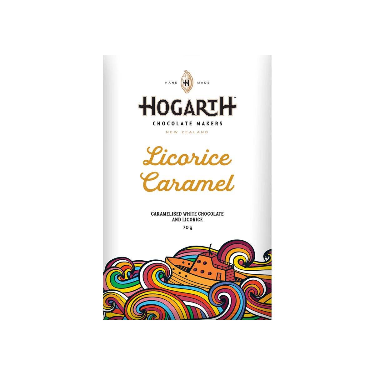 Hogarth Licorice Caramel 35% White Chocolate Bar - 70g