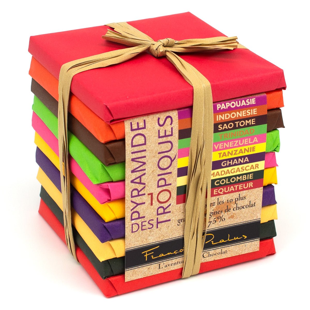 Pralus Pyramide des Tropiques 75% Single Origin Dark Chocolate Assortment - 500g