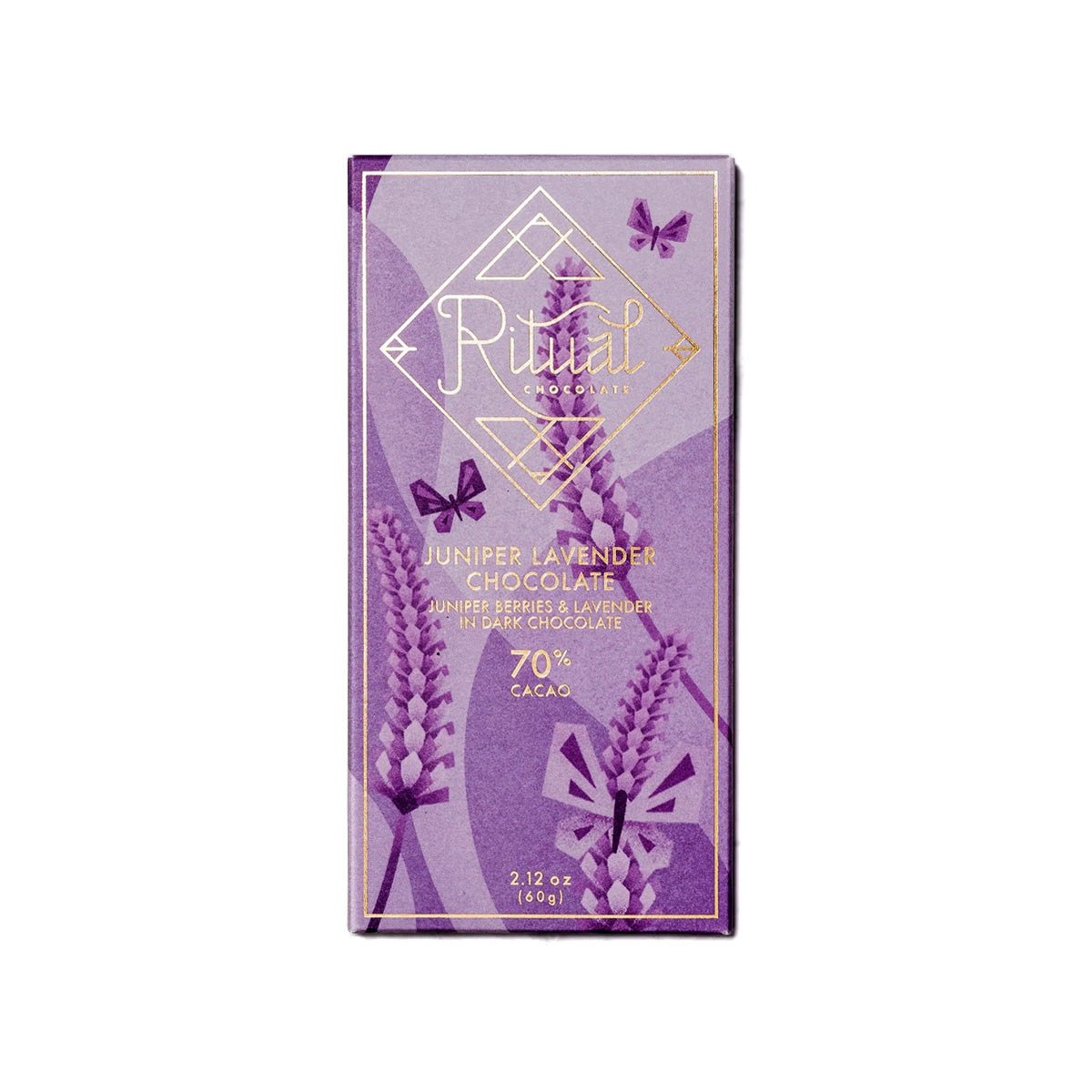 Ritual Chocolate Juniper Lavender 70% Dark Chocolate Bar - 60g