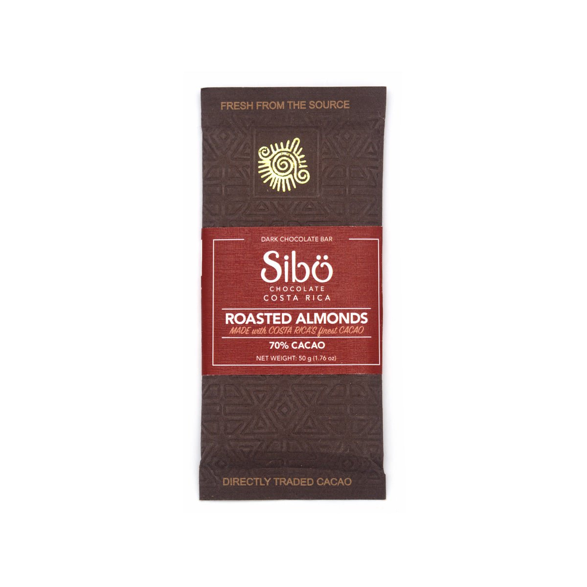 Sibu Roasted Almonds in 70% Single Origin Dark Chocolate Bar - 50g