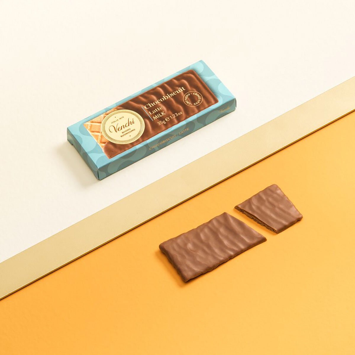 Venchi Chocobiscuit Latte 32% Milk Chocolate Mini-Bar - 35g
