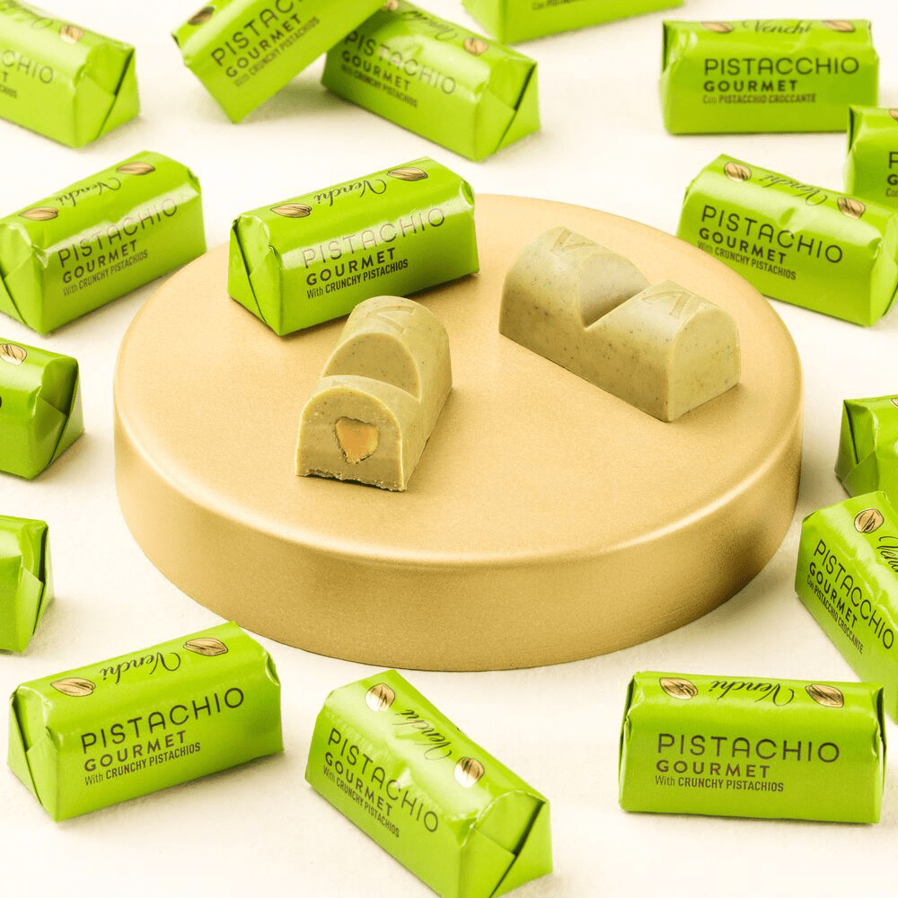 Venchi Whole Pistachios in White Chocolate Ingots