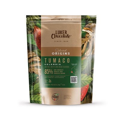 Luker Chocolate Tumaco Single Region 85% Dark Chocolate Couverture Discs