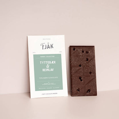 Fjak 70% Dark Chocolate with Lingonberry & Reindeer Lichen Bar - 60g