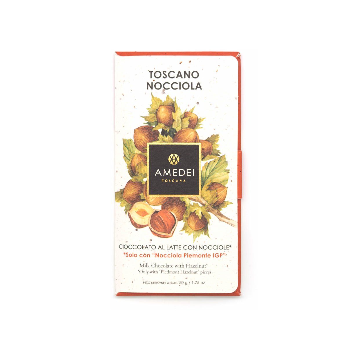 Amedei Cioccolato al Latte con Nocciole 32% Milk Chocolate & Hazelnut Bar - 50g (Past Date)