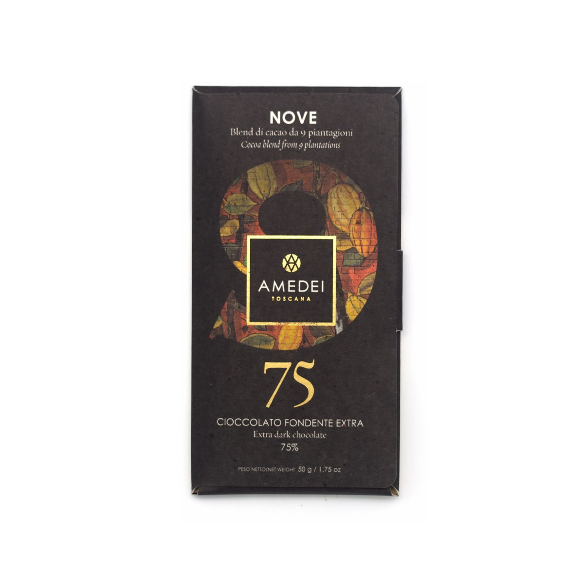 Amedei Nove 9 Plantation Blend 75% Dark Chocolate Bar - 50g