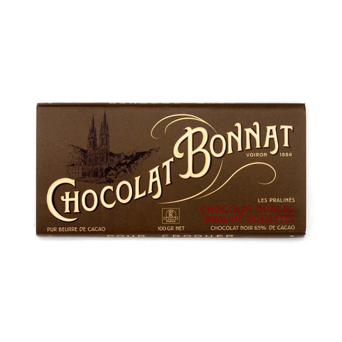Chocolat Bonnat chocolate bar packaging on a white background