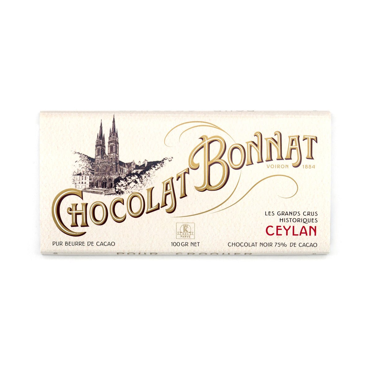 Bonnat Ceylan 75% Single Origin Dark Chocolate Bar - 100g