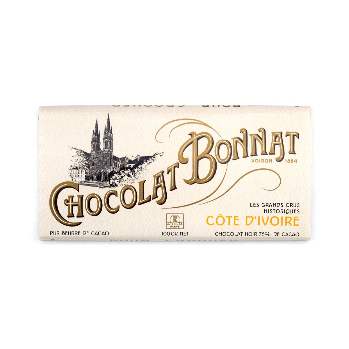 Bonnat Cote D' Ivoire 75% Single Origin Dark Chocolate Bar - 100g