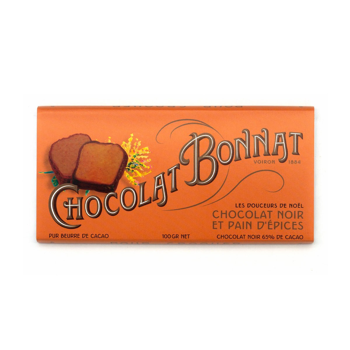 Chocolat Bonnat chocolate bar packaging on a white background