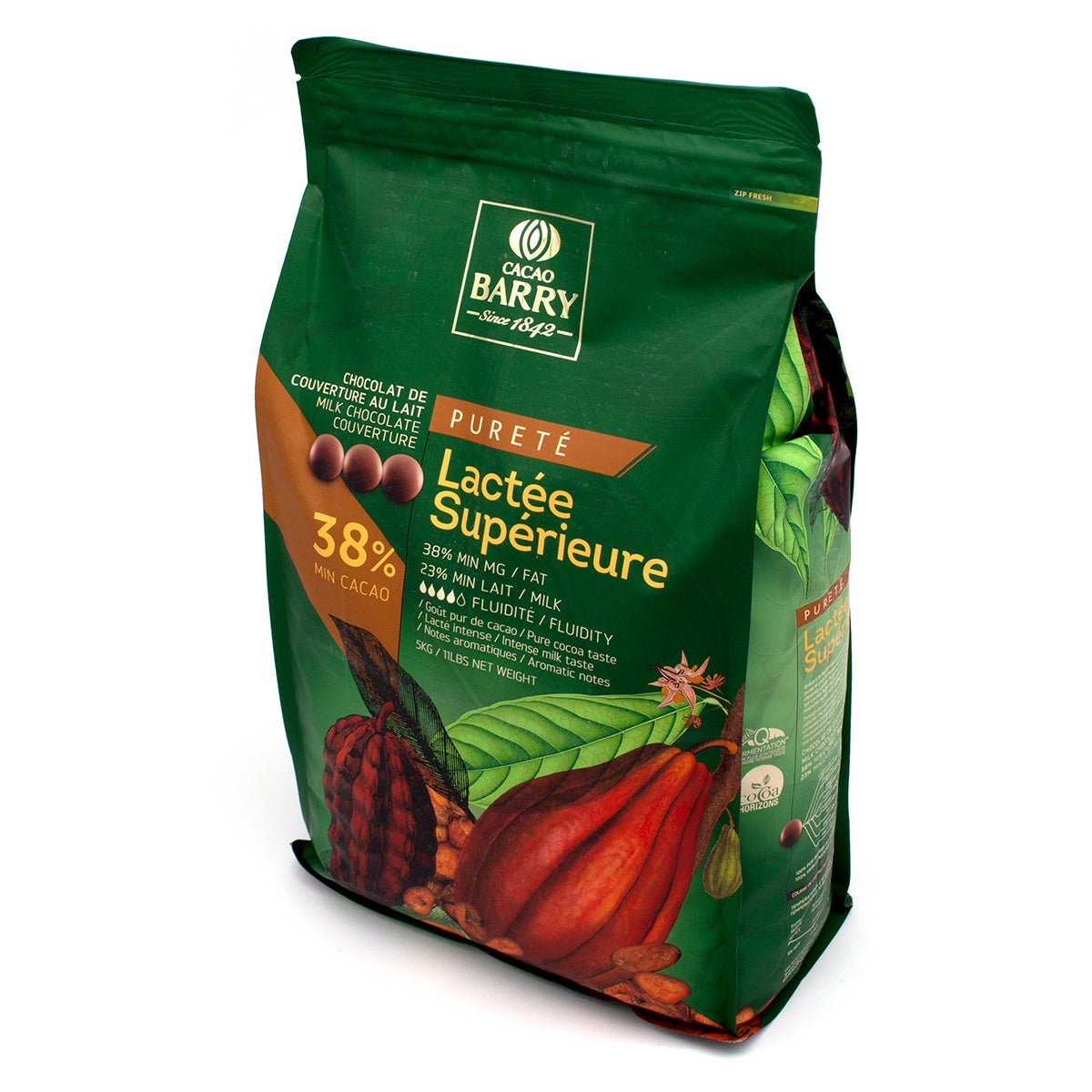 Cacao Barry Lactée Supérieure Pistoles 38% Milk Chocolate Discs