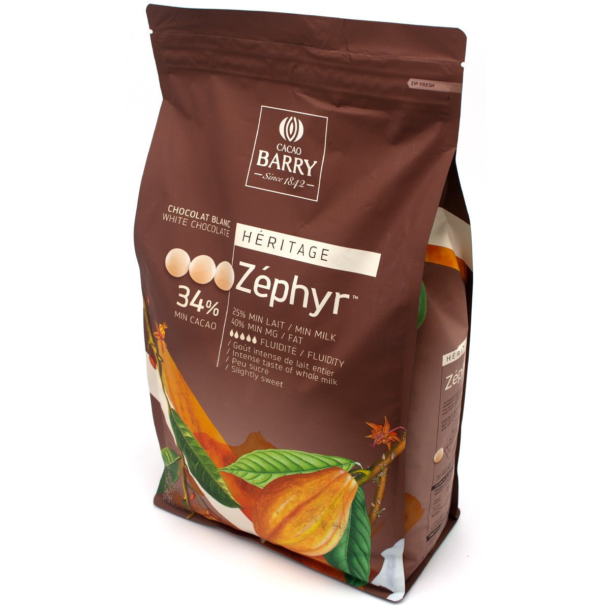 Cacao Barry Zéphyr Pistoles 34% White Chocolate Discs