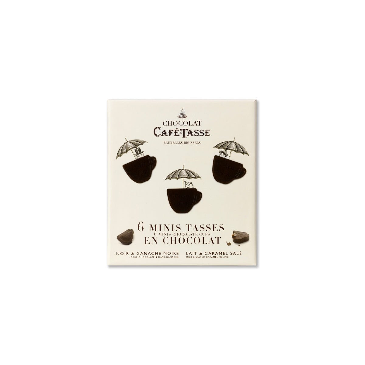 Cafe-Tasse Assorted Milk and Dark Mini-Tasses Gift Box - 6 pc - 66g (Past Date)