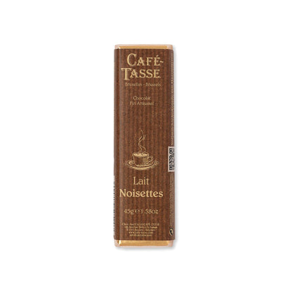 Cafe-Tasse Lait Noisettes 38% Milk Chocolate & Hazelnuts Bar - 45g
