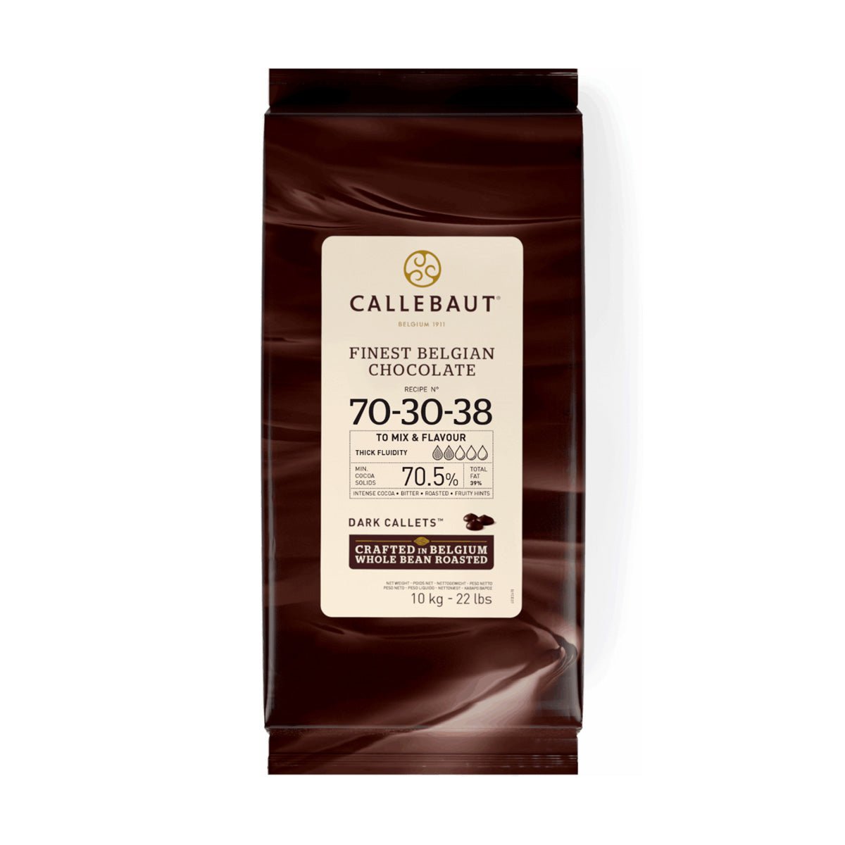 Callebaut 70-30-38NV Natural Vanilla 70% Extra Dark Chocolate Callets