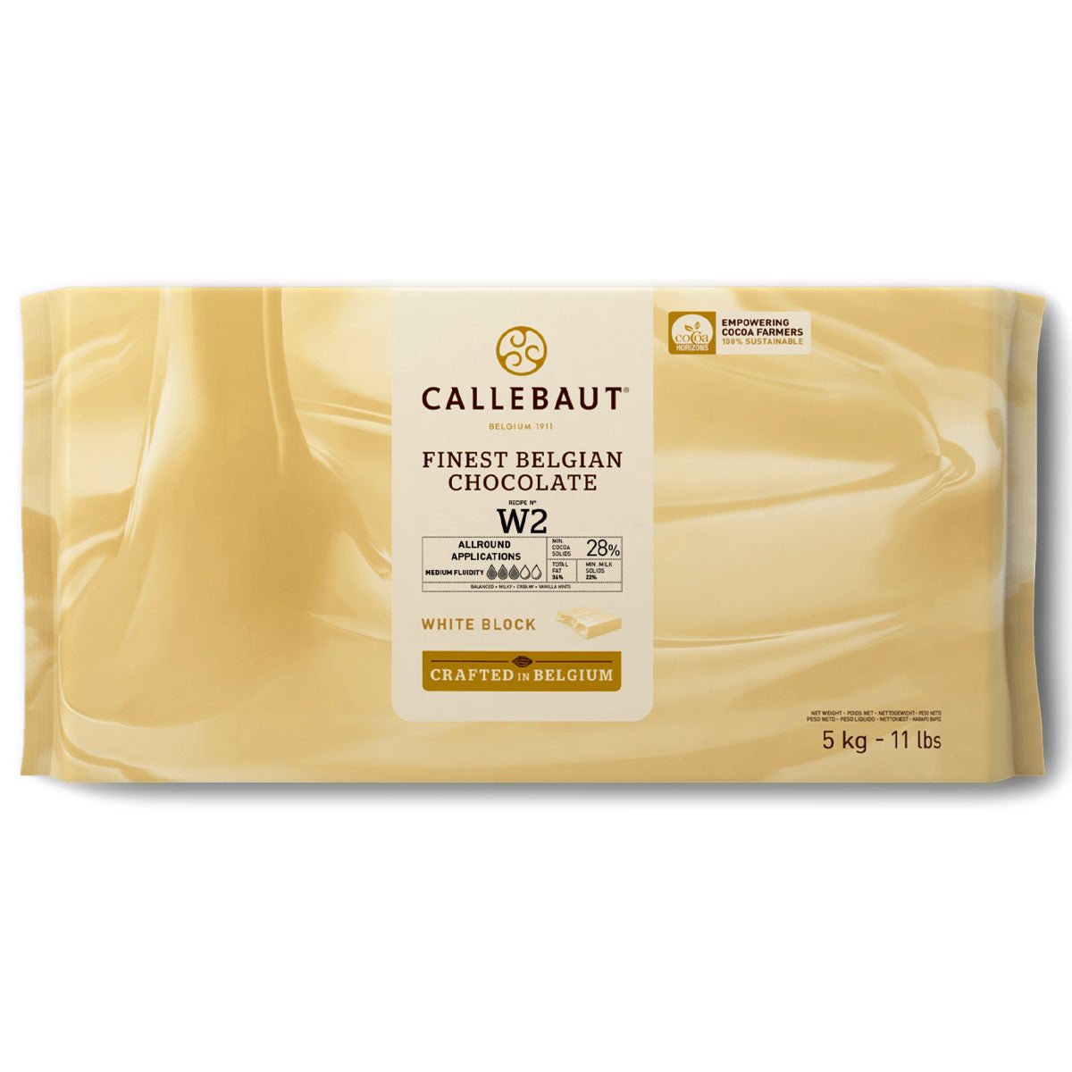 Callebaut W2NV Natural Vanilla 28% White Chocolate Bloc - 5 kg (Past Date)