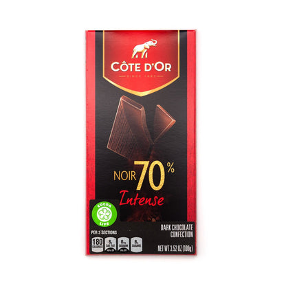 Cote d'Or Noir Intense 70% Bittersweet Dark Chocolate Bar - 100g (Past Date)