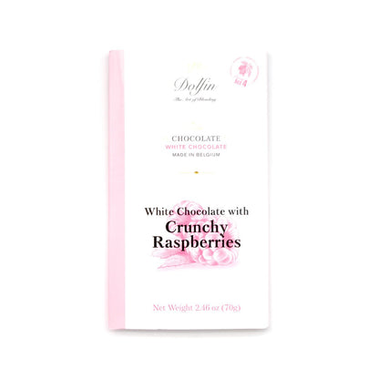 Dolfin 31% White Chocolate with Crunchy Raspberries Bar - 70g