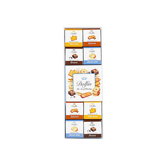 Dolfin Biscuit Assorted Milk & Dark Chocolate Napolitains Box - 24 pc - 108g