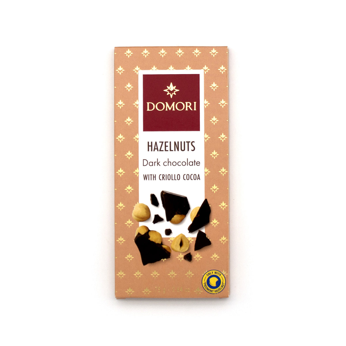 Domori Hazelnuts in Criollo 80% Dark Chocolate Bar - 75g (Close Date)
