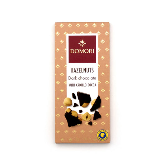 Domori Hazelnuts in Criollo 80% Dark Chocolate Bar - 75g (Close Date)