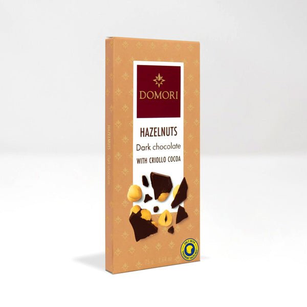 Domori Hazelnuts in Criollo 80% Dark Chocolate Bar - 75g (Close Date)