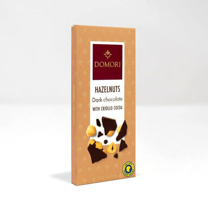 Domori Hazelnuts in Criollo 80% Dark Chocolate Bar - 75g (Close Date)