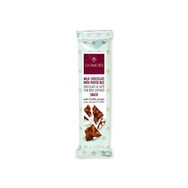 Domori Puffed Rice in Criollo 38% Milk Chocolate Mini-Bar - 35g