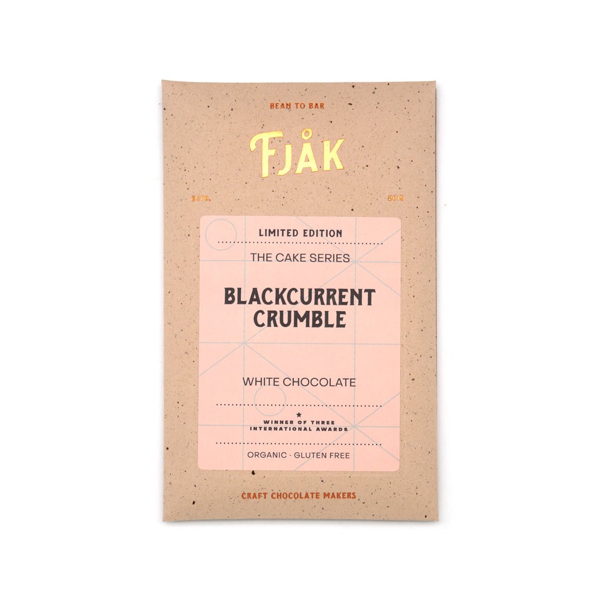 Fjak Blackcurrent Crumble 35% White Chocolate Bar - 60g