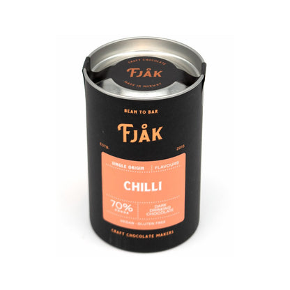 Fjak Chilli 70% Single Origin Dark Drinking Chocolate Canister - 220g