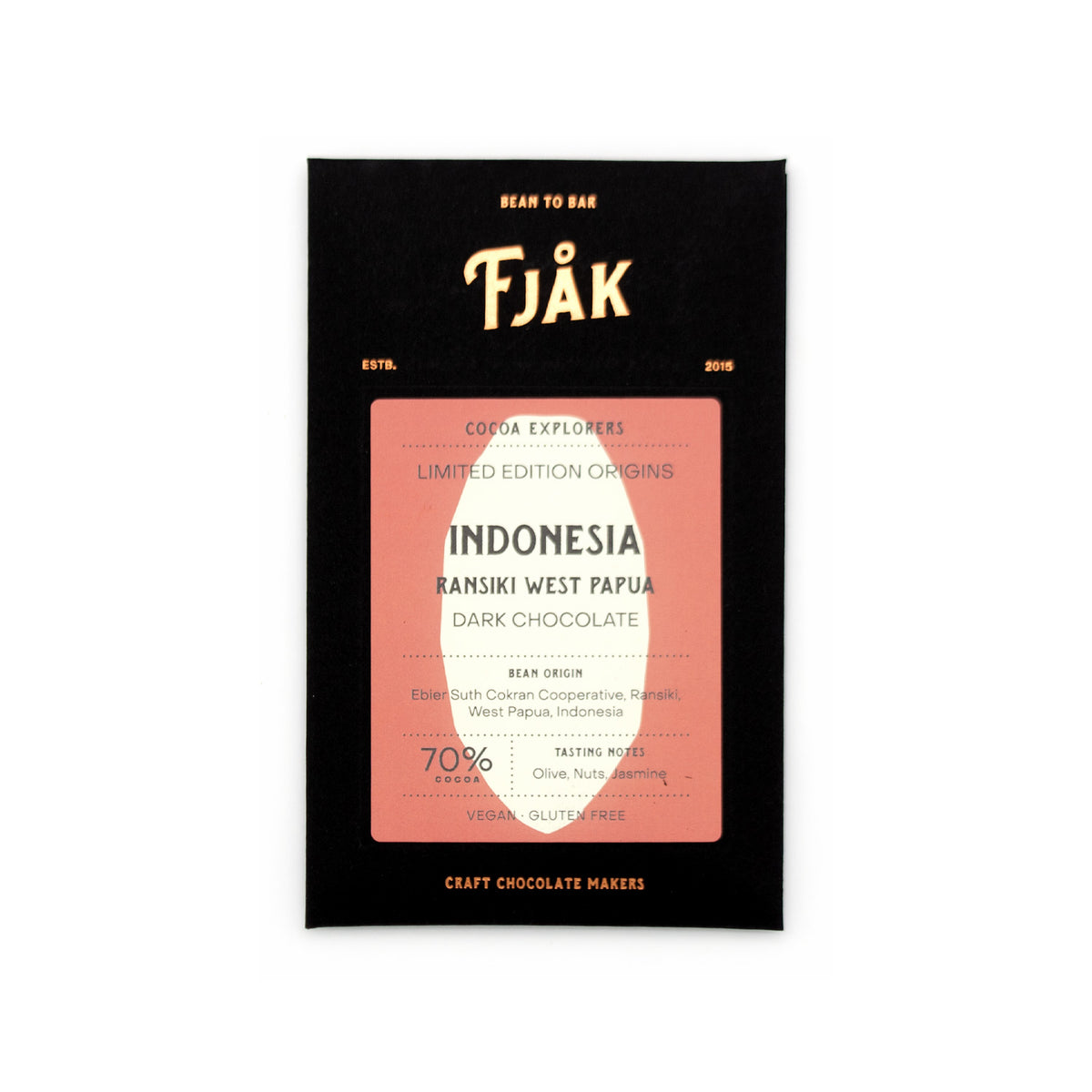 Fjak Indonesia 70% Single Origin Dark Chocolate Bar - 60g