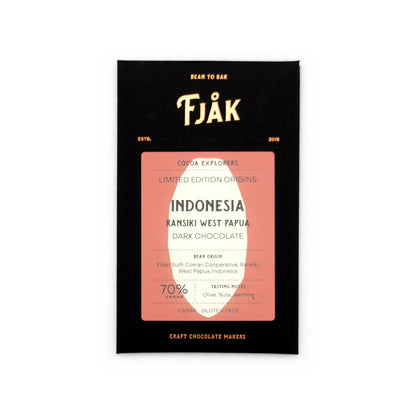 Fjak Indonesia 70% Single Origin Dark Chocolate Bar - 60g