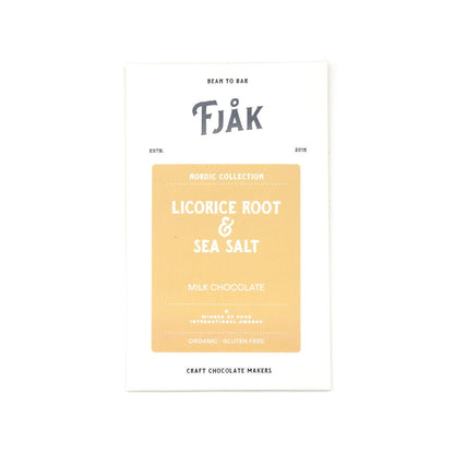 Fjak Licorice Root and Sea Salt 50% Milk Chocolate Bar - 60g