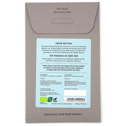Fjak Madagascar 70% Cacao Dark Chocolate Bar - 60g