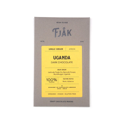 Fjak Uganda 100% Single Origin Dark Chocolate Bar - 60g
