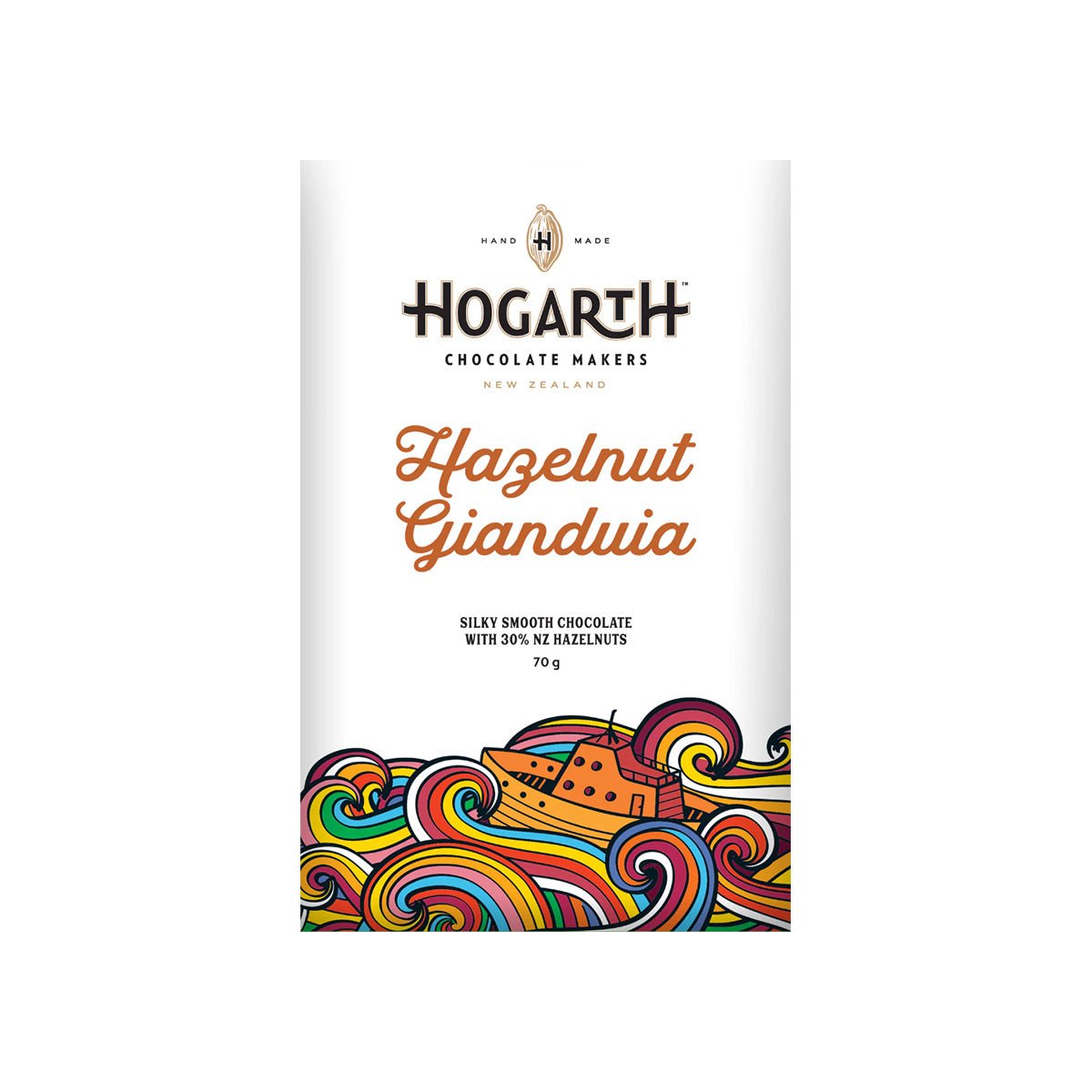 Hogarth Hazelnut Gianduja 45% Single Origin Milk Chocolate Bar - 70g