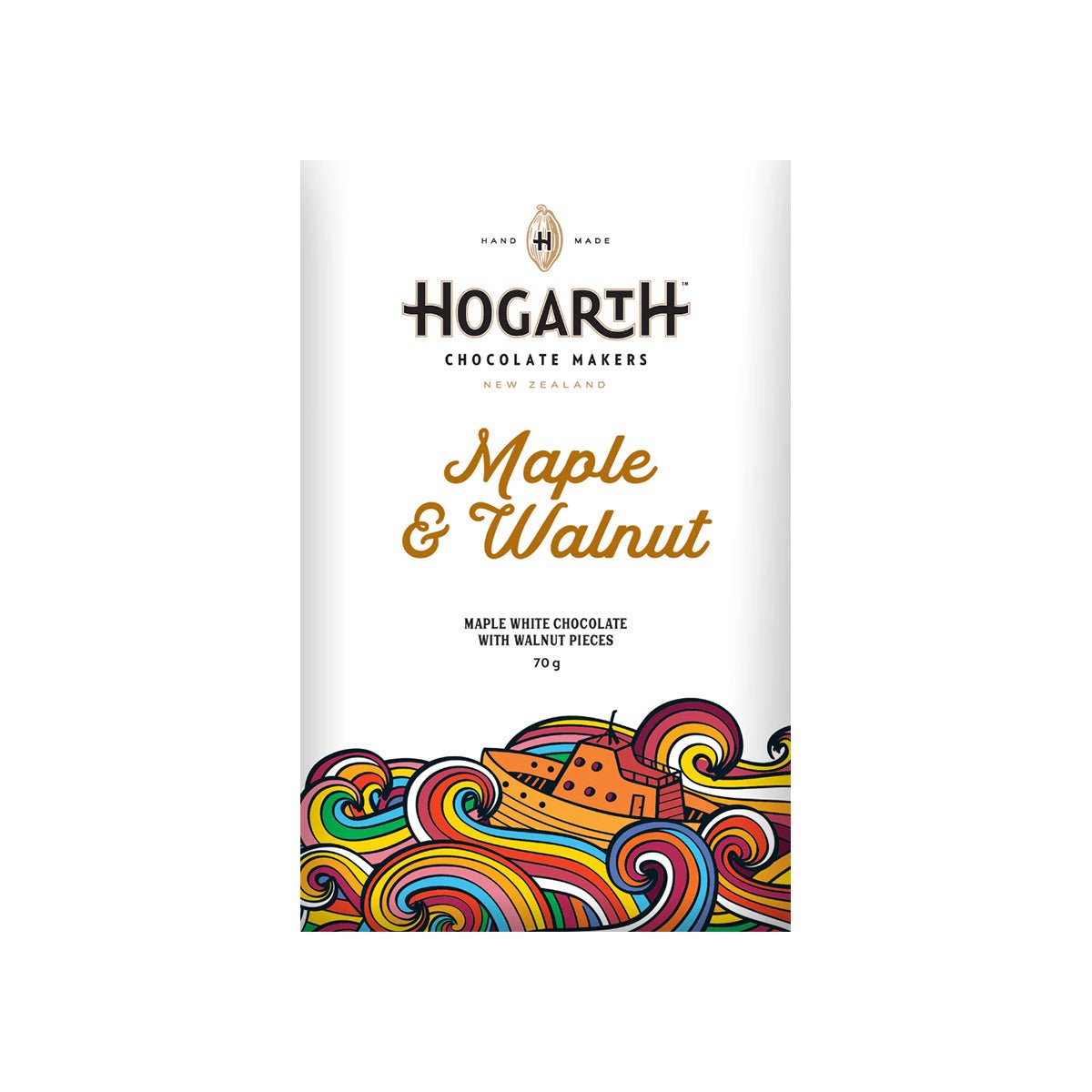 Hogarth Maple & Walnut 34% Single Origin White Chocolate Bar - 70g