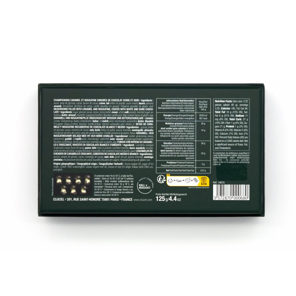 Michel Cluizel Box of Chocolate Caramel Mushrooms - 7 pc - 125g