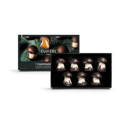 Michel Cluizel Box of Chocolate Caramel Mushrooms - 7 pc - 125g (Past Date)