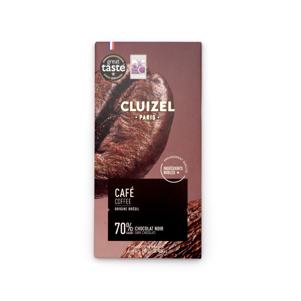 Michel Cluizel Café 70% Single Origin Dark Chocolate & Coffee Bar - 70g