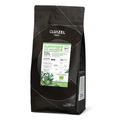 Cluizel chocolate packaging with a black background