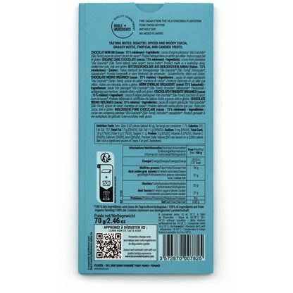Michel Cluizel Vila Gracinda BIO 73% Single Origin Dark Chocolate Bar - 70g (Past Date)