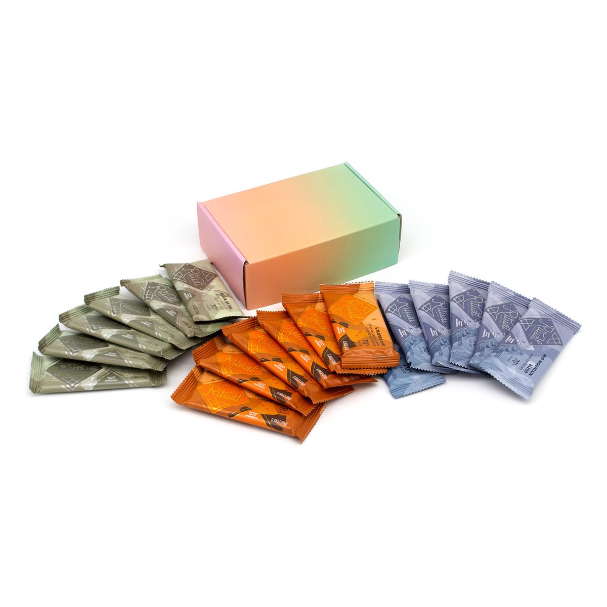 Ritual Chocolate 18 Piece Assortment of 70% Dark Chocolate Mini-Bars - 450g