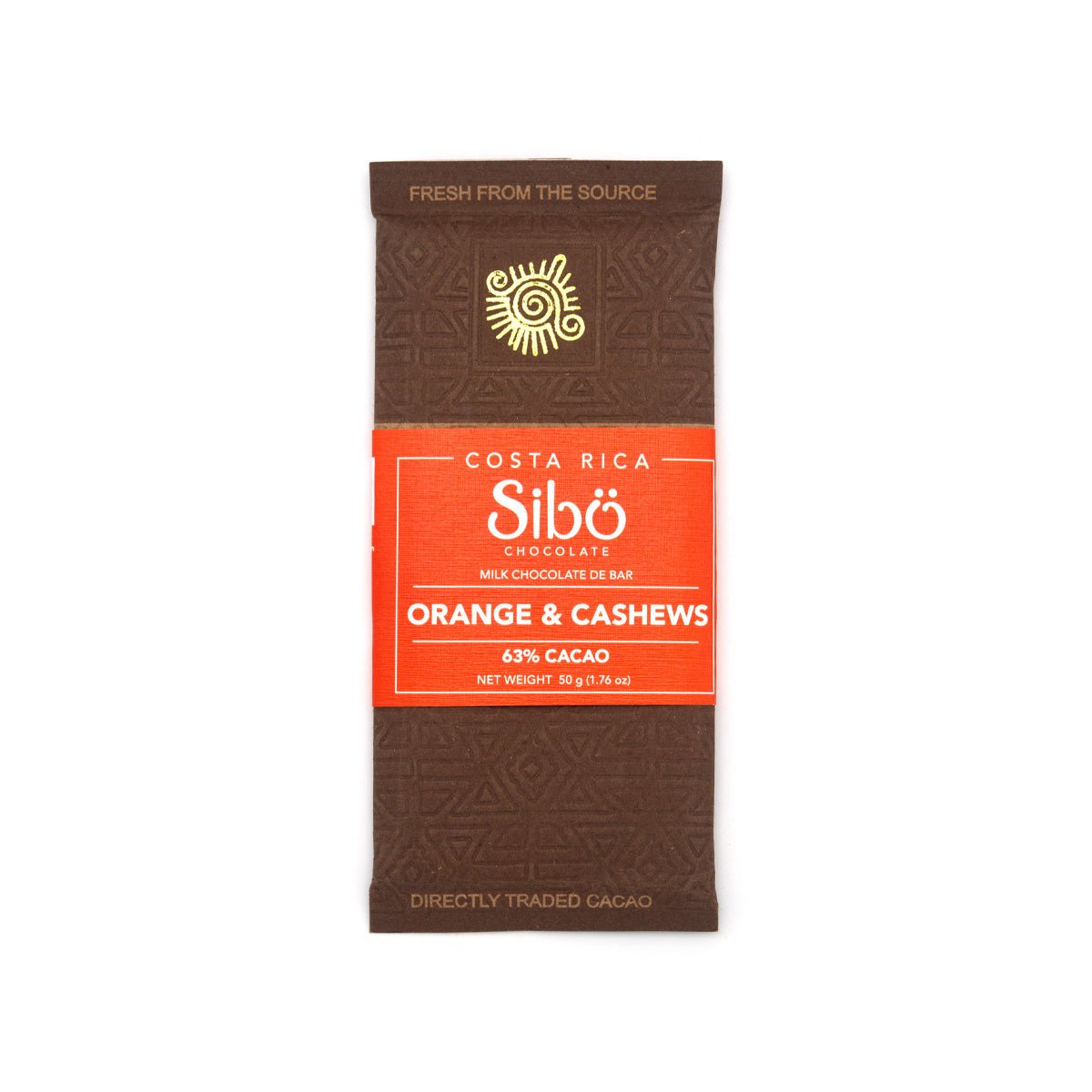 Sibu 63% Single Origin Dark Milk Chocolate with Orange & Cashews Bar - 50g (Past date)