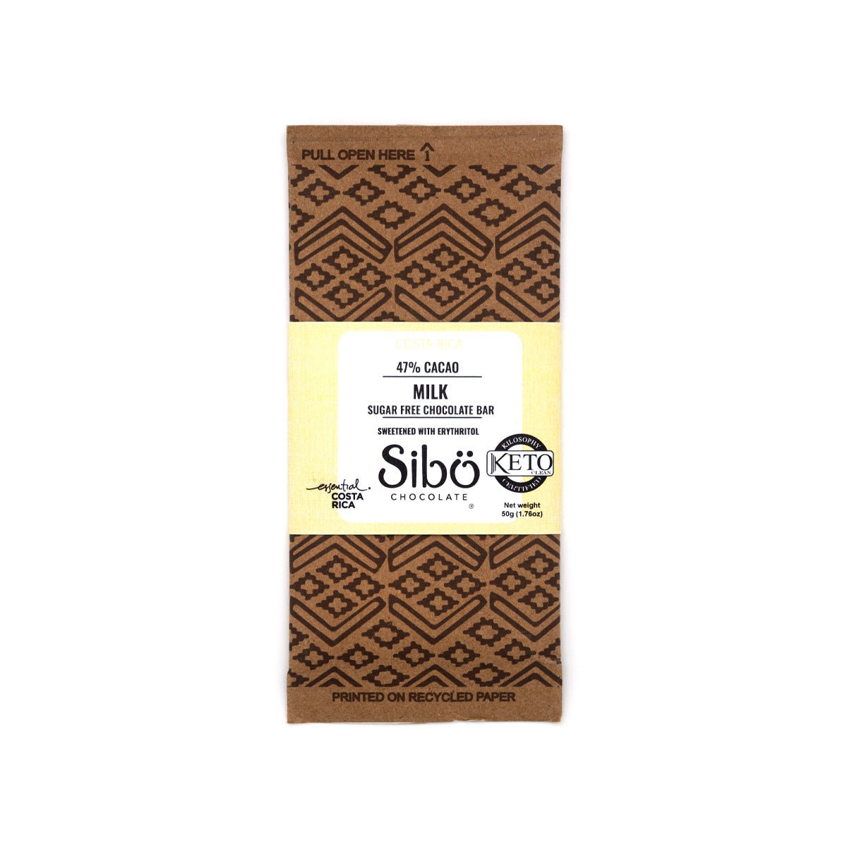 Sibu Sugar Free 47% Single Origin Milk Chocolate Bar - 50g
