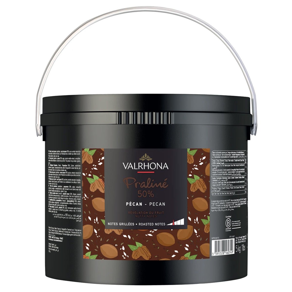 Valrhona 50% Pecan Praliné Paste Pail - 5 kg
