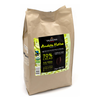 Valrhona Andoa Noire Les Feves Organic 70% Dark Chocolate Discs