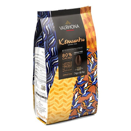 Valrhona Komuntu Les Feves 80% Dark Chocolate Couverture Discs